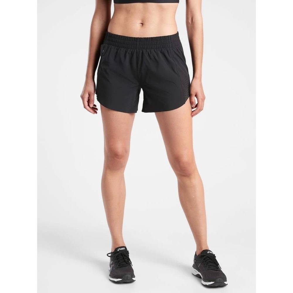 Athleta Hustle 3" Short Black Performance Running Shorts Womens Large NWT